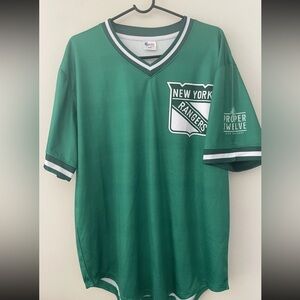 Green New York rangers st Patrick's day jersey